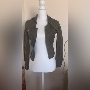 Ruched Dark Olive Jacket